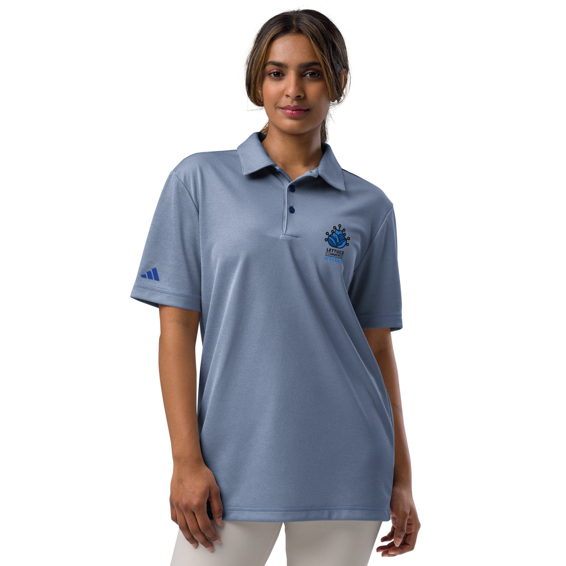 Blue Iceberg Logo Lettuce Commerce | Adidas Polo