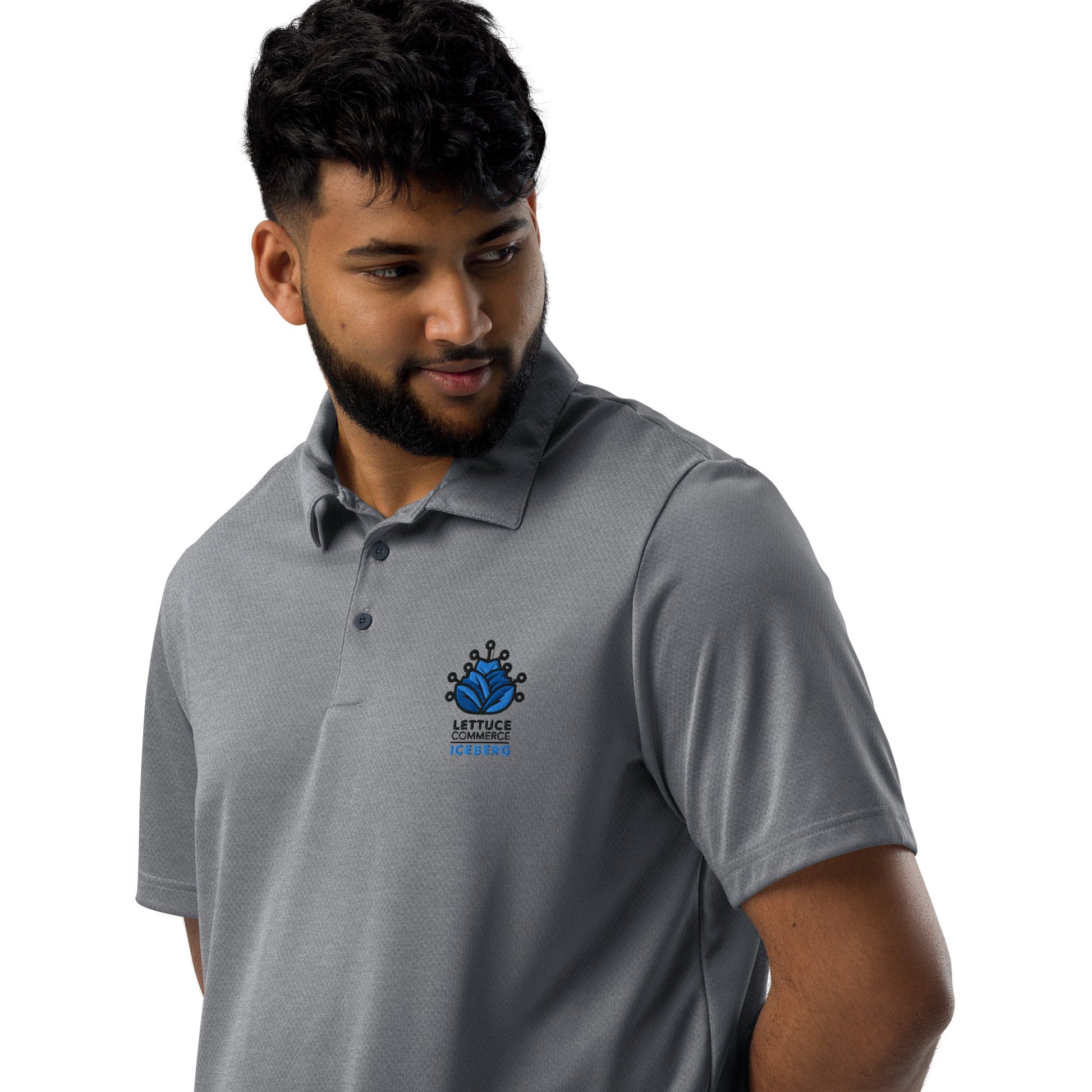Blue Iceberg Logo Lettuce Commerce | Adidas Polo