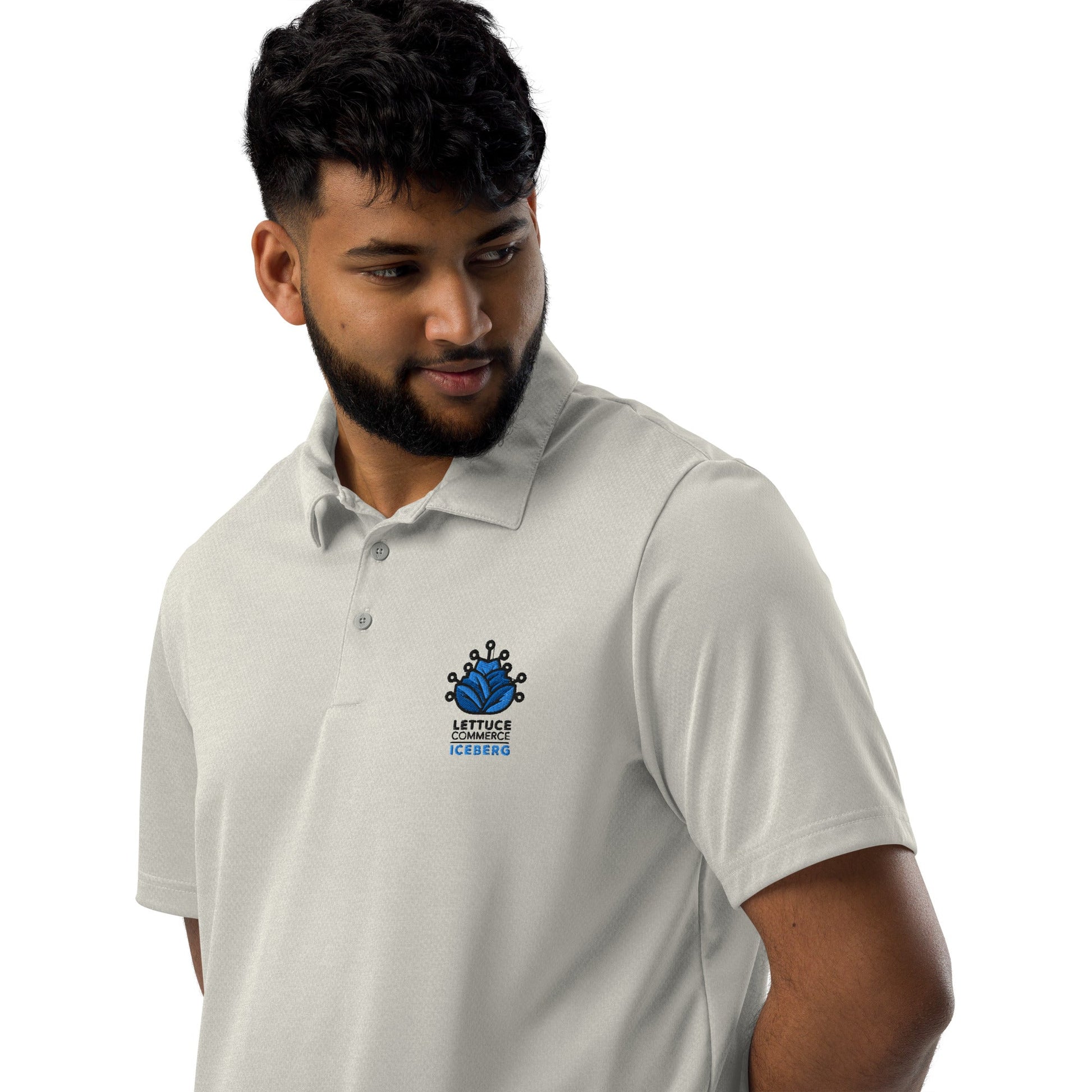 Blue Iceberg Logo Lettuce Commerce | Adidas Polo