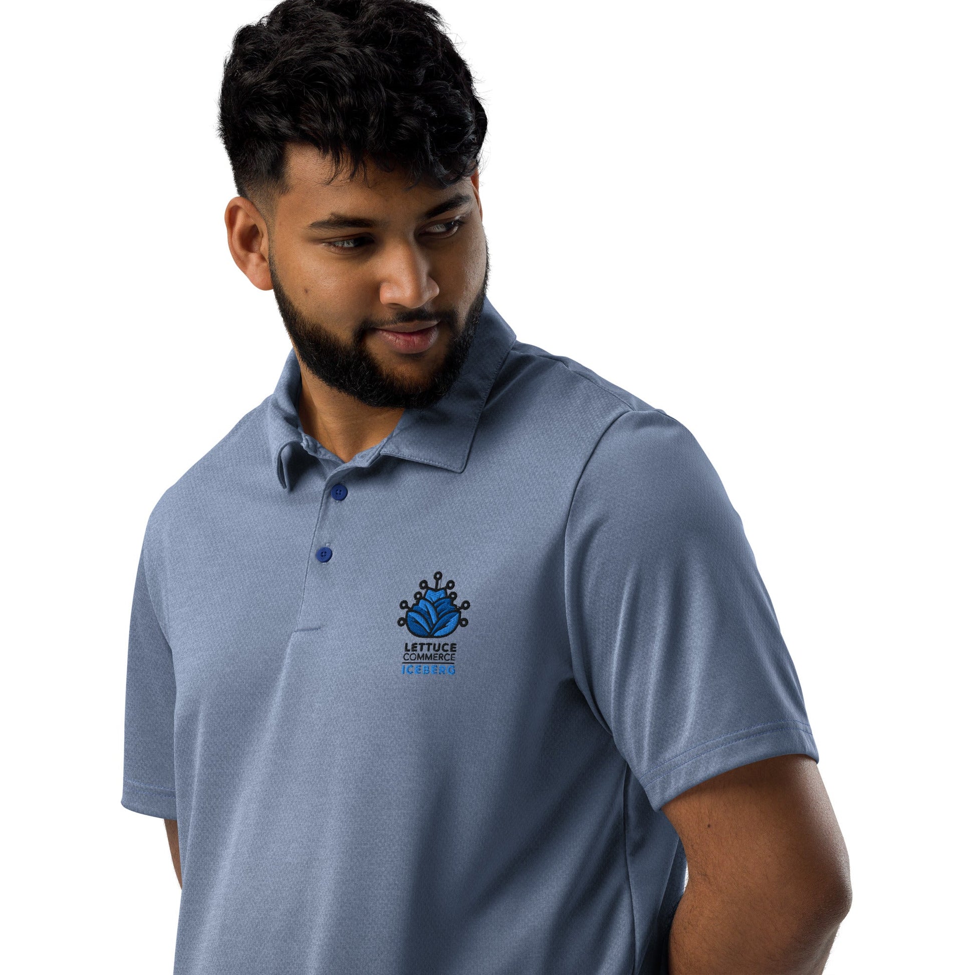 Blue Iceberg Logo Lettuce Commerce | Adidas Polo