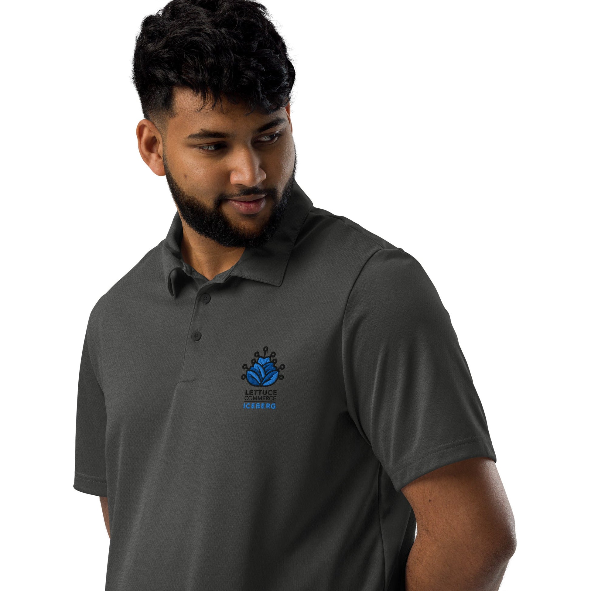 Blue Iceberg Logo Lettuce Commerce | Adidas Polo