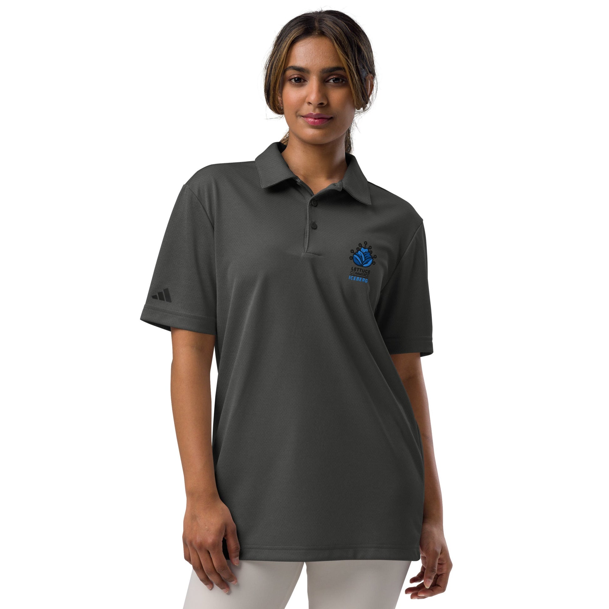 Blue Iceberg Logo Lettuce Commerce | Adidas Polo