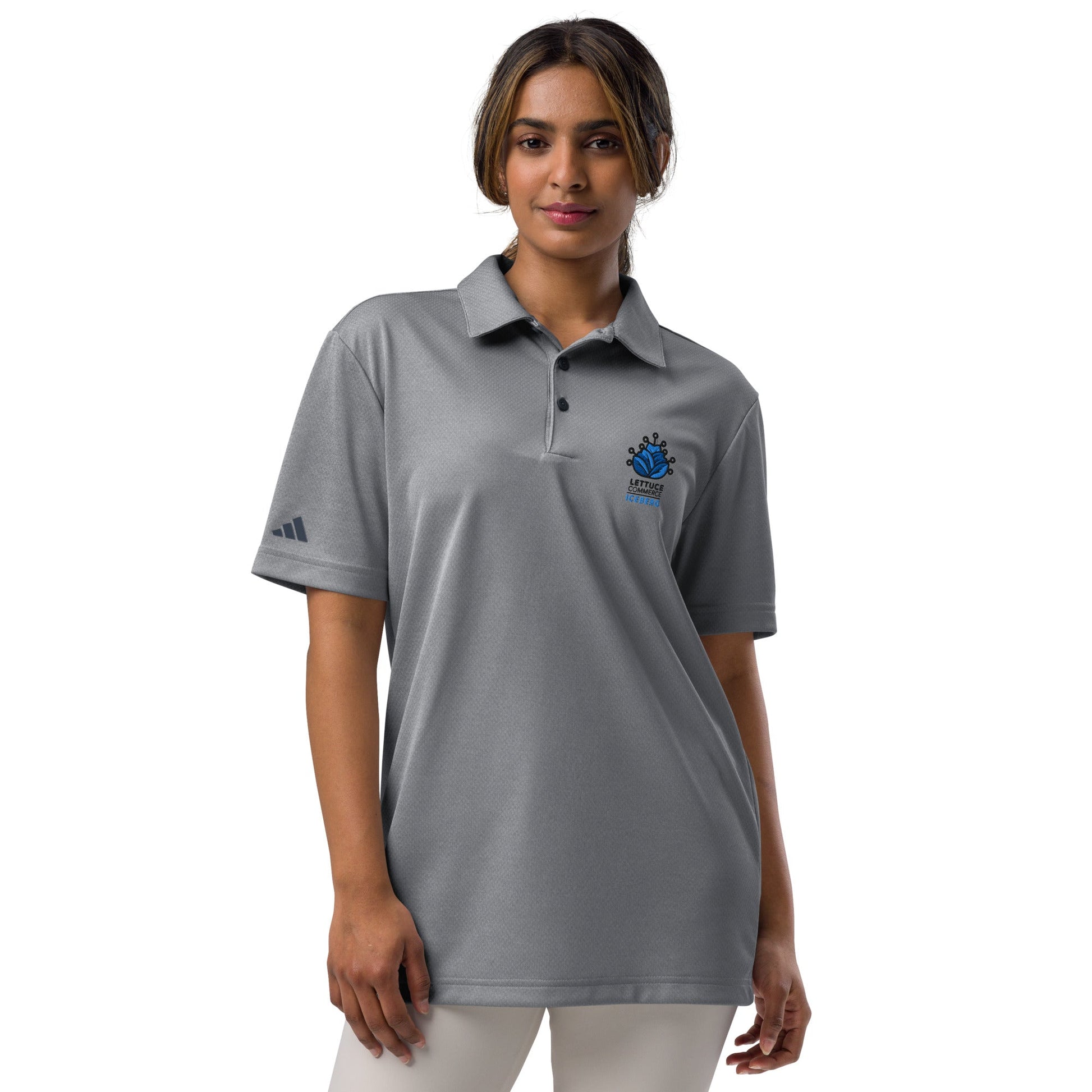 Blue Iceberg Logo Lettuce Commerce | Adidas Polo